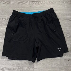 Gymshark Black Men's Lined Athletic Shorts, EUC, size M